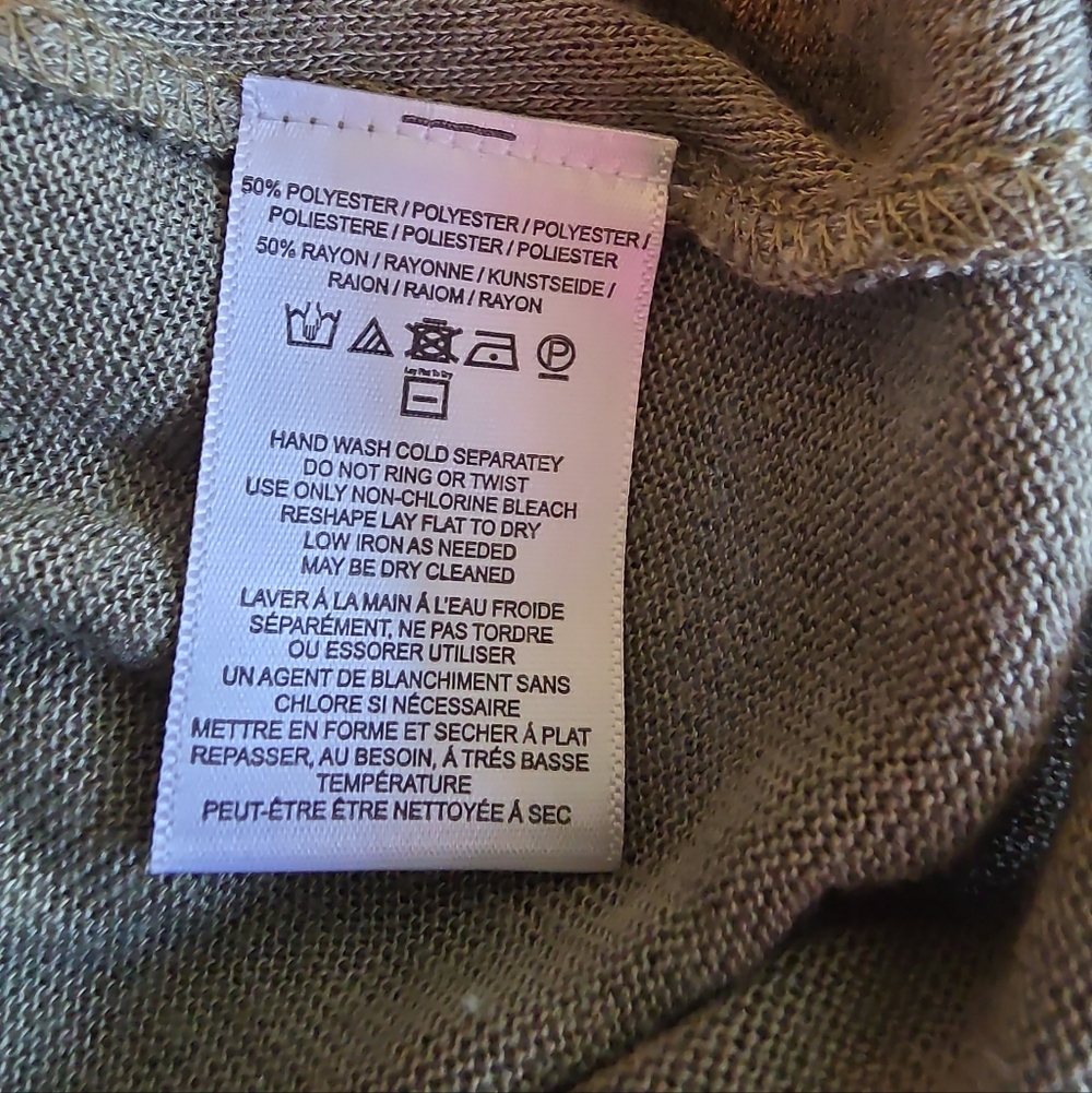 We The Free Free People Wrap Front Top Olive Green Boho Draped V Neck Blouse - Picture 6 of 6